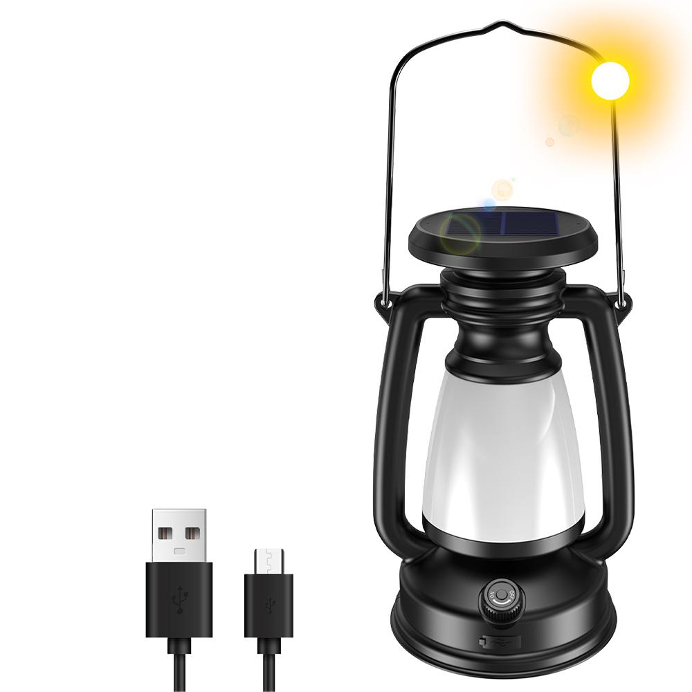 USB-перезаряжаемый кемпинговый фонарь, портативные кемпинговые фонари, подвесной фонарь для палатки, 3000-5000K, бесступенчатая регулировка яркости, с солнечной зарядкой