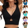 Women's Fashion Hollow Out Bikini Top Solid Colour With Bra Pads No Steel Bra Swimsuit