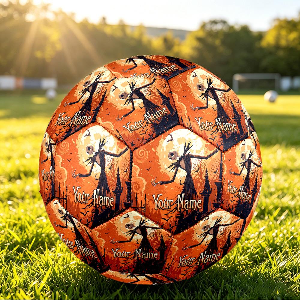 Size 5 FootballThe Nightmare Before Christmas Jack Sally Durable PU Soccer Ball for Sports Training Outdoor Competition