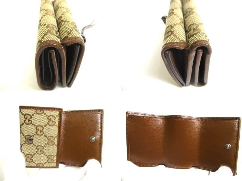 Authentic GUCCI BALENCIAGA GG Canvas Leather Trifold Wallet Compact Wallet #a272 Refurbished