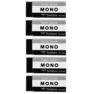 Ластик Tombow MONO Black (Упаковка из 5 штук / Упаковка из 15 штук) Ластики высокого качества (43x17мм)