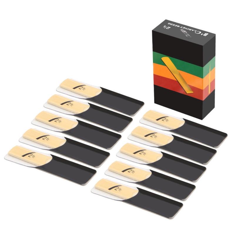 Набор тростей для кларнета, 10 шт., сила тона Bb 1,5/2,0/2,5/3,0/3,5/4,0 трость для духового инструмента