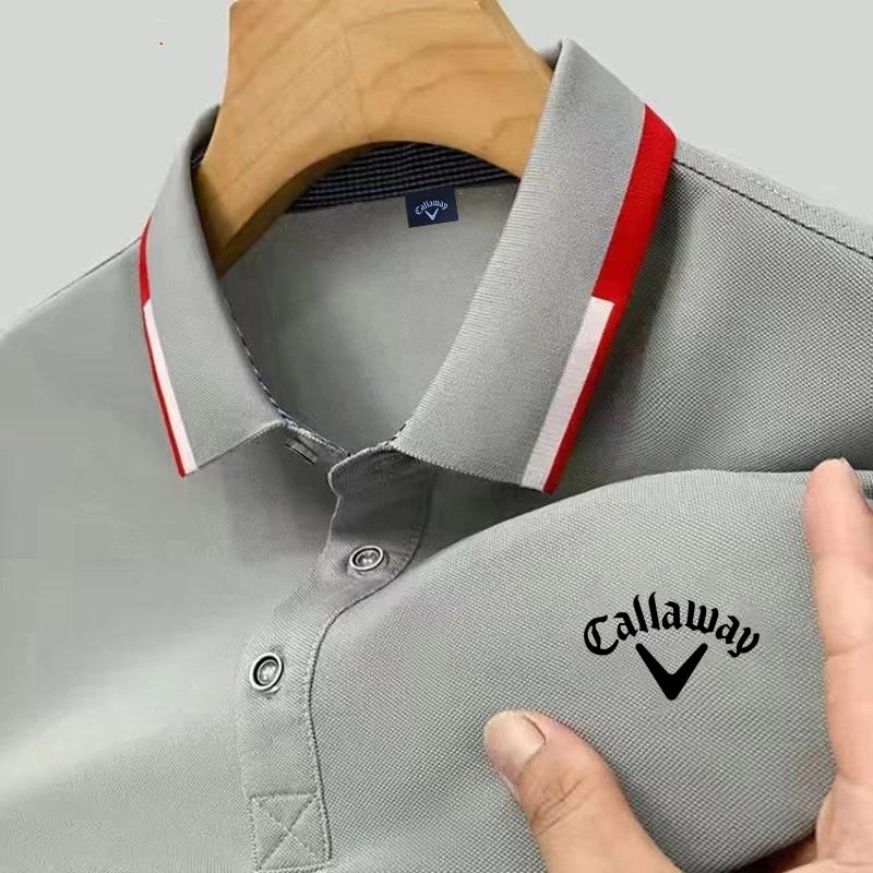 Callaway Embroidered 2025 Новая летняя рубашка поло для мужчин Высококачественная повседневная удобная и дышащая футболка с коротким рукавом для мужчин