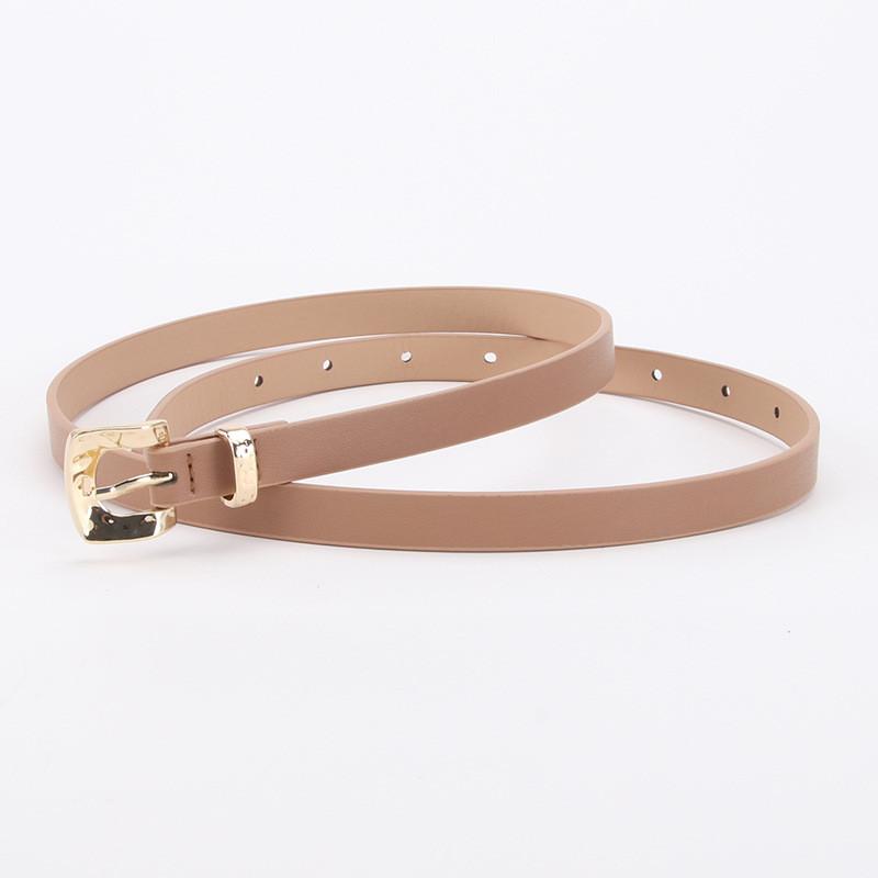Korean Style Elegant Leather Belt For Dress And Jeans With Metallic Pin Buckle And Crocpattern Finish