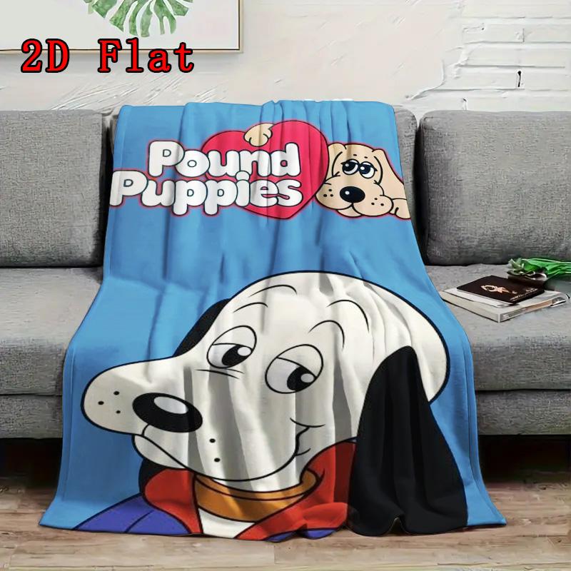Pound Puppies 2D Flat Pattern Flannel Blanket High quality All Seasons Warmth and Comfort Perfect for Christmas Gifts.MMT0918176