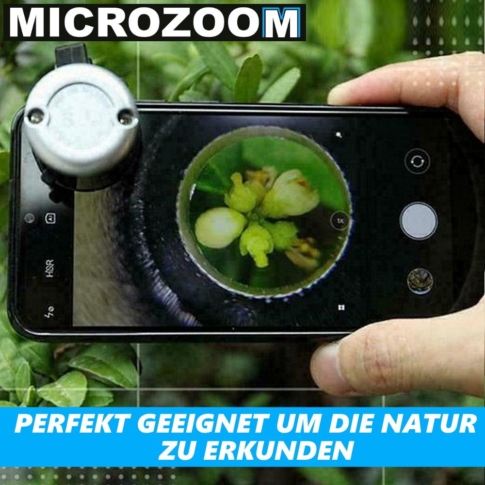 MICROZOOM Mobile Phone Smartphone Microscope Macro Lens LED 30x Magnification Tablet Magnifying Glass