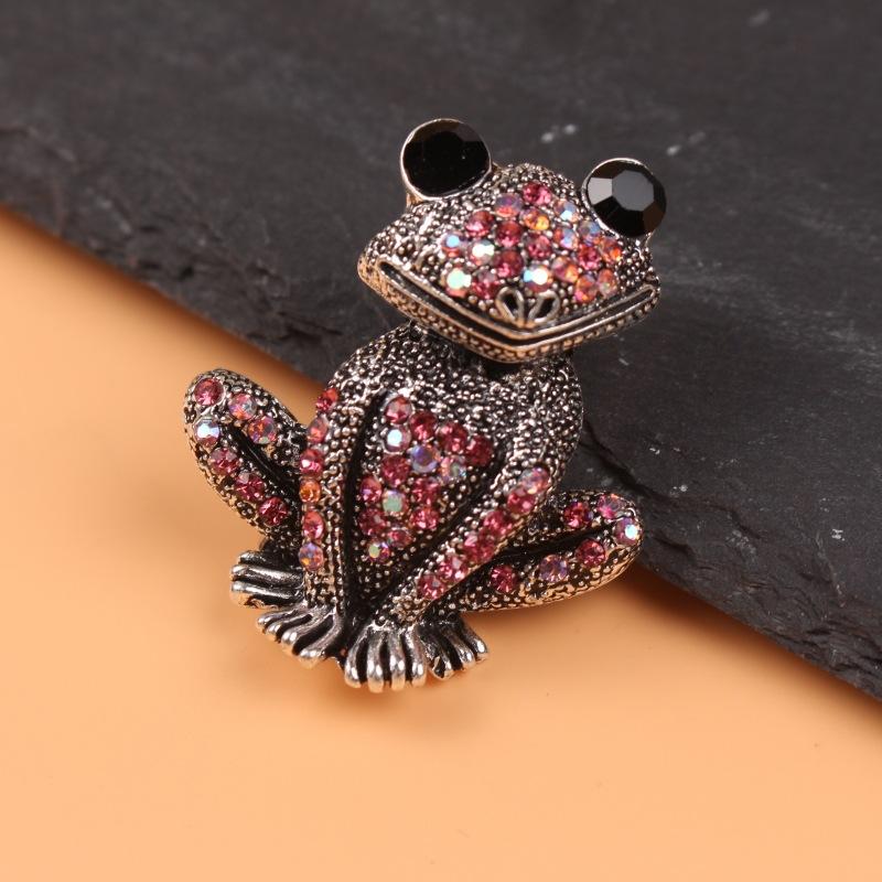 Брошь в виде лягушки с бриллиантами, модная брошь в виде животного в винтажном стиле