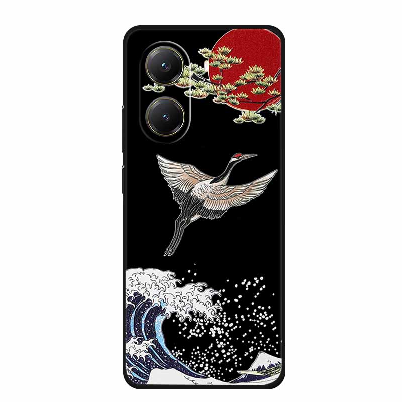 Чехол для Xiaomi POCO X7 Pro X7Pro 3D Рельефный Цветочный Черный Силиконовый Мягкий Задний Чехол-Крышка Для Redmi Turbo 4 Чехол Turbo4 Сумка