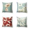 Polyester Pillowcase Decorative Flowers Home Printed Pillowcase Car Waist Cushion Bedside Sofa Cushion Cover