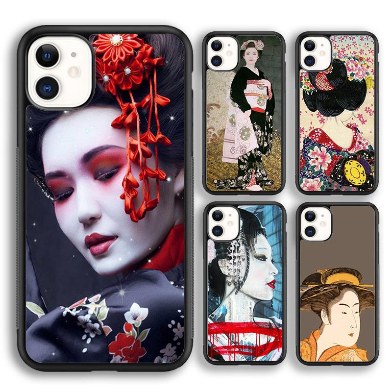 Krajews Japanese Geisha Soft Phone Case Cover For iPhone 17 Air 16 15 14 plus 11 12 13 pro max coque Shell Fundas