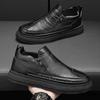 Fashion Legitimate Leather Outdoor Black Walking Fat Sneakers Men's Loafer Shoes Sport Wide Fit Dropshiping Excercise Popular Goods
