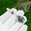 Birthday Gift For Her Natural Solar Moss Agate Gemstone Pendant 925 Silver