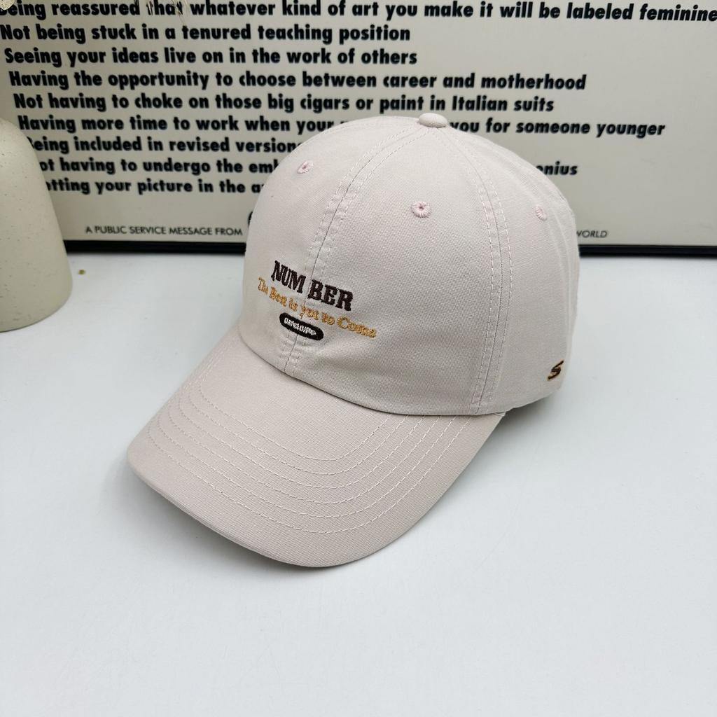 Soft top embroidered baseball cap women's spring and summer versatile face small letter cap casual sun hat male tide