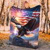 Eagle Flannel Blanket Soft Warm All-Season Throw, Design for Camping, Car Travel, Hiking Sofa, Bed, Office Perfect Gift for Parties