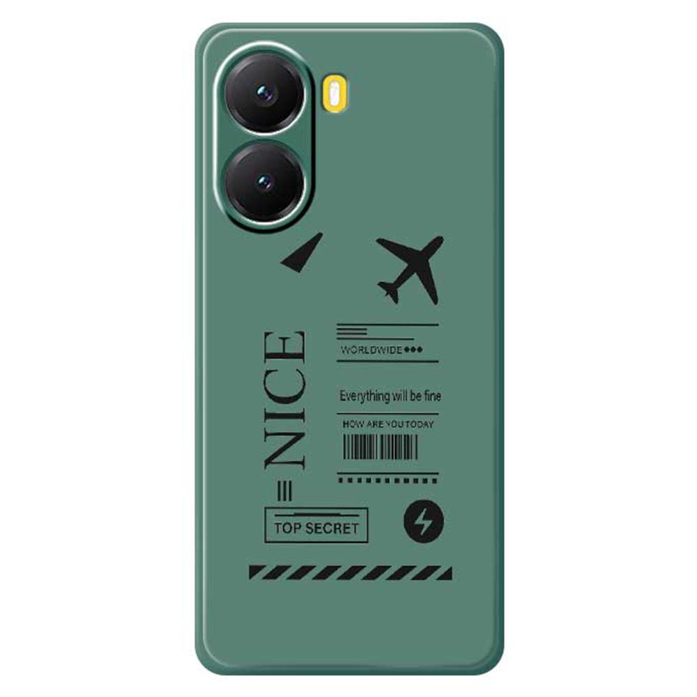 For Xiaomi Redmi Turbo 4 5G/Poco X7 Pro 5G Case Boarding Ticket Pattern Printing Straight Edge TPU Phone Back Cover