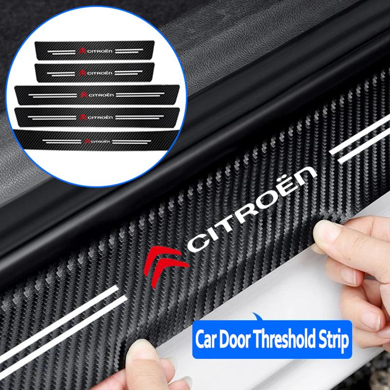 ASL1 Car Door Carbon Fiber Sill Protector Sticker For Citroen Berlingo Xsara C8 C-Elysee C15 C4L Spacetourer CelyseeC6 C3 C2 VTS DS3