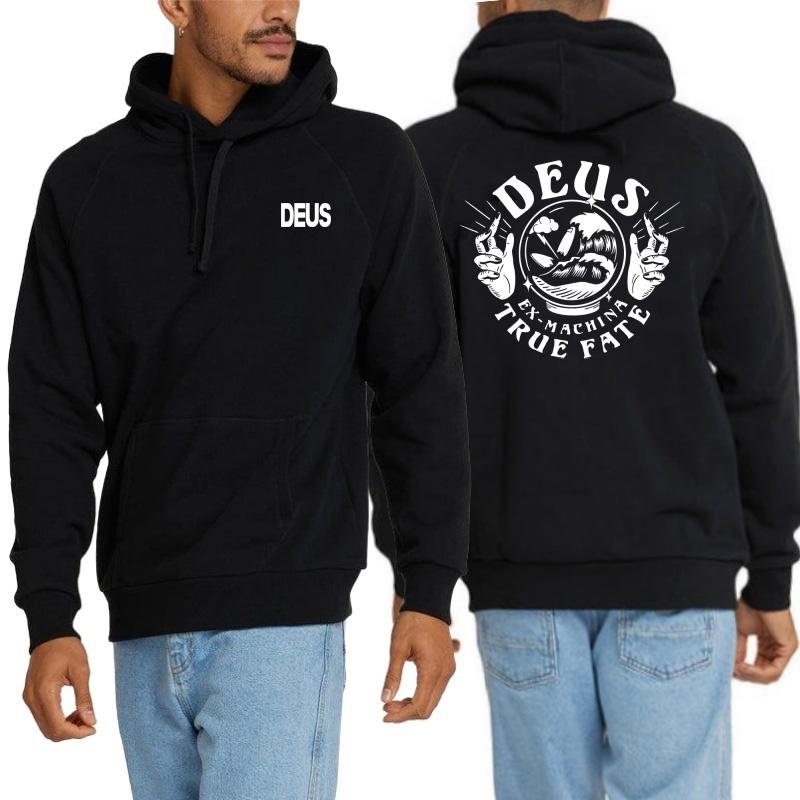 DEUS EX MACHINA Мужская Женская Худи с Принтом Букв Оверсайз Худи Свитшот Осень 2025 Y2k Пуловер с Капюшоном Топы из Чистого Хлопка