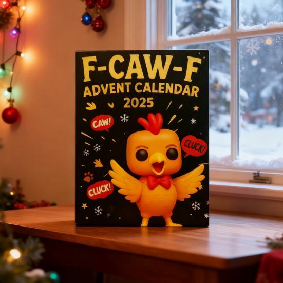 Рождественский адвент-календарь 2025 года с мини-куриными украшениями, коробка для отсчета 24 дней для семейного веселья и праздничной атмосферы