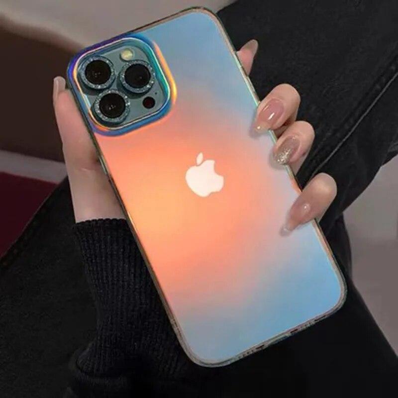 Роскошный матовый чехол для телефона Laser Aurora для iPhone 11, чехол для iPhone 13 Pro Max 14 12 Pro XS Max XR 7 8 Plus SE 2020, противоударный чехол