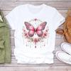 (Asian Size)  Print Lady T Shirt Fashion Love Sweet Flower Cute Women Clothing Casual Top Short Sleeve Tee Female Graphic T-shirts