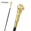 Golden Puppy Bulldog Dog Walking Cane Fashion Walking Stick Gentleman Luxury Crosier Knob Walking Stick 93cm