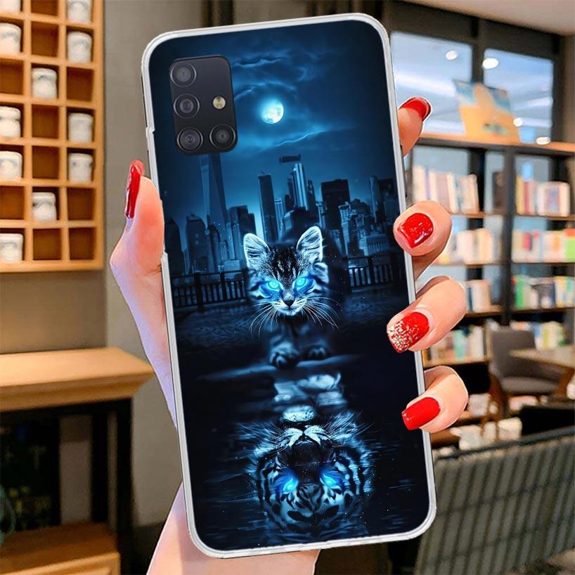Cool Animal Big Cat Tiger Cover Phone Case For Samsung Galaxy A12 A22 A32 A52 A72 A02S Phone Case Note 20 Ultra 10 S10 Plus A51