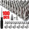 10-100Pcs Round Cone Spikes Metal Tree Spike Screwback Studs DIY Handcraft Cool Punk Garment Rivets Decoration for Clothes Shoes