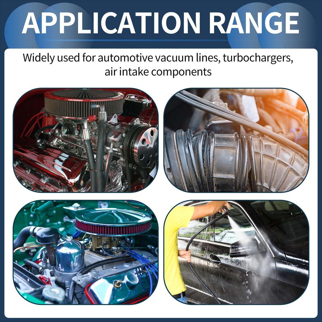 INFINAUTO Engine Silicone Vacuum Tube Hose 5FT 1/16" 2mm ID 2.5mm Thickness Vehicle Vacuum Line Silicone Black High Temperature