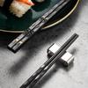 5 Pairs Black Japanese Chinese Chopsticks Eating Food Sushi Sticks Reusable Alloy Korean Chopsticks Set Healthy Kitchen Tableware