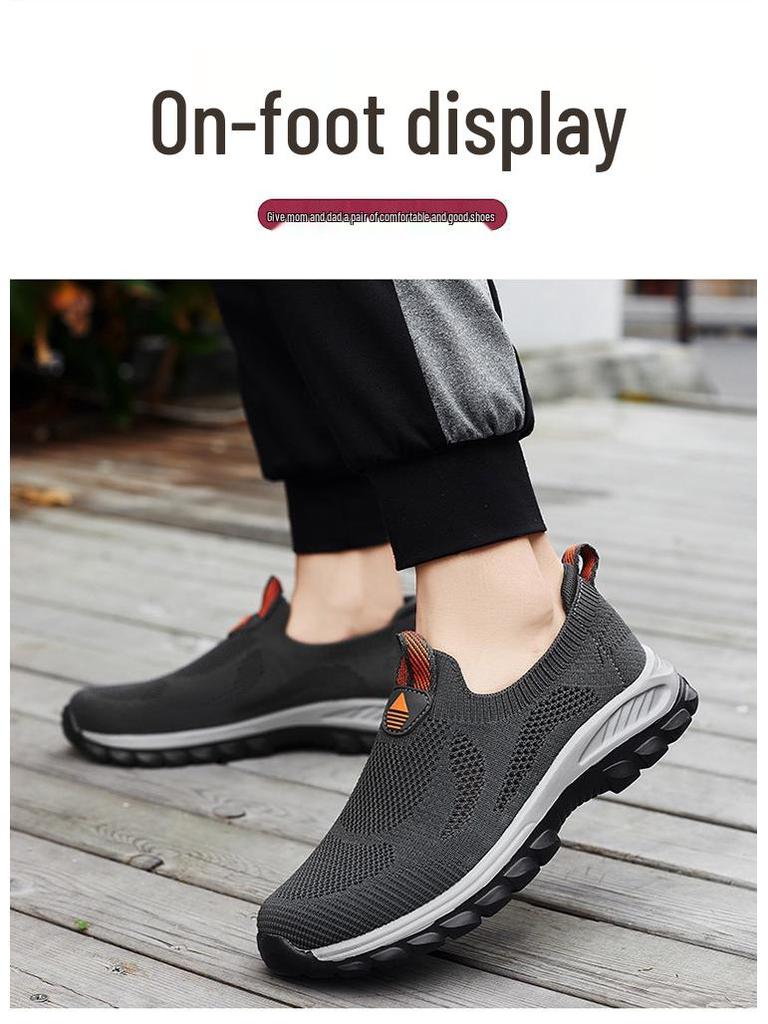 Women's Breathable Lightweight Non-Slip Walking Shoes for Middle-aged & Elderly, Summer Outdoor Sports, Soft Sole A113