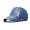 Outdoor Sun Shade Washed Denim Hat for Men Snapback Trucker Hats Women Worn Hole Baseball Cap