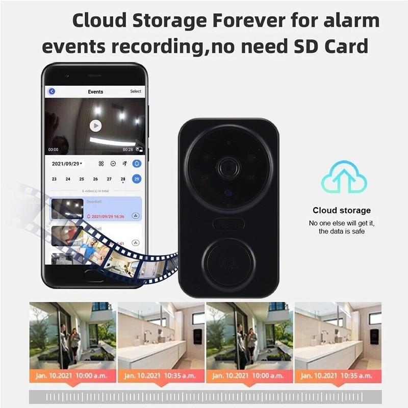 Wi-Fi видео дверной звонок, умный беспроводной дверной звонок, 2,4G, дверная камера ночного видения, поддержка двусторонней аудиосвязи