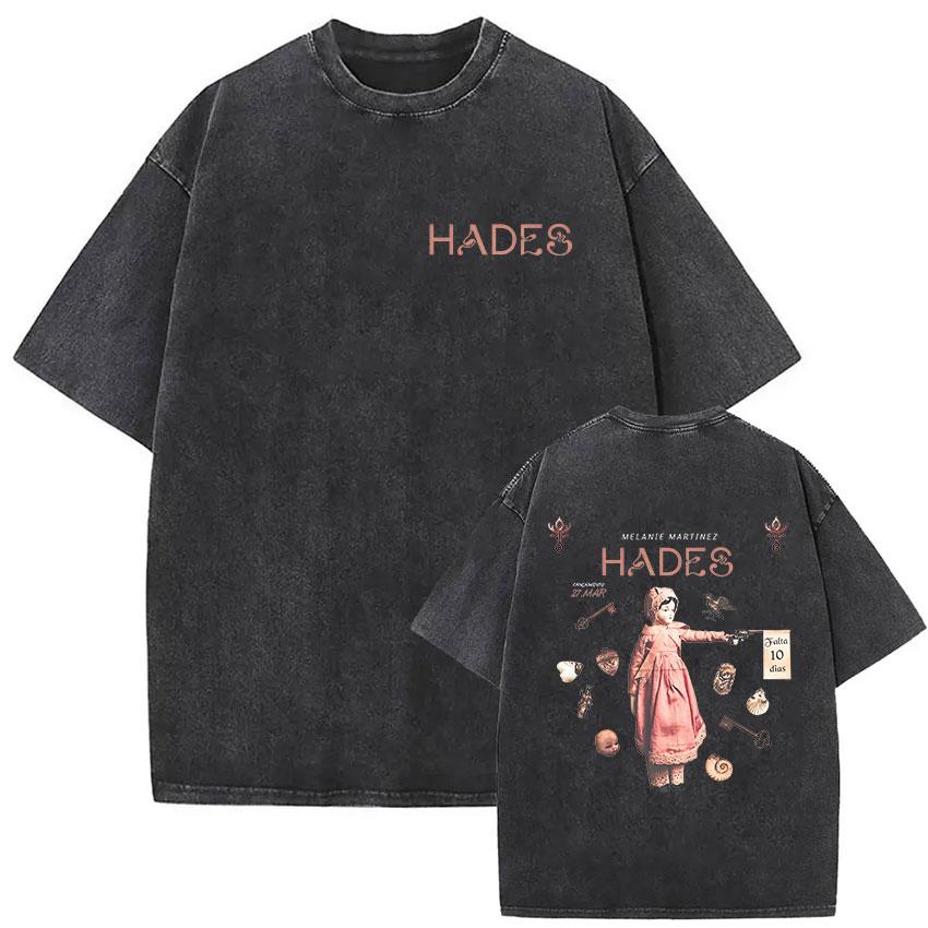 Vintage Washed Melanie Martinez Heads Album 2026 Merch T Shirts Men Women Summer Fashion Cotton Short Sleeve T-shirt Streetwear