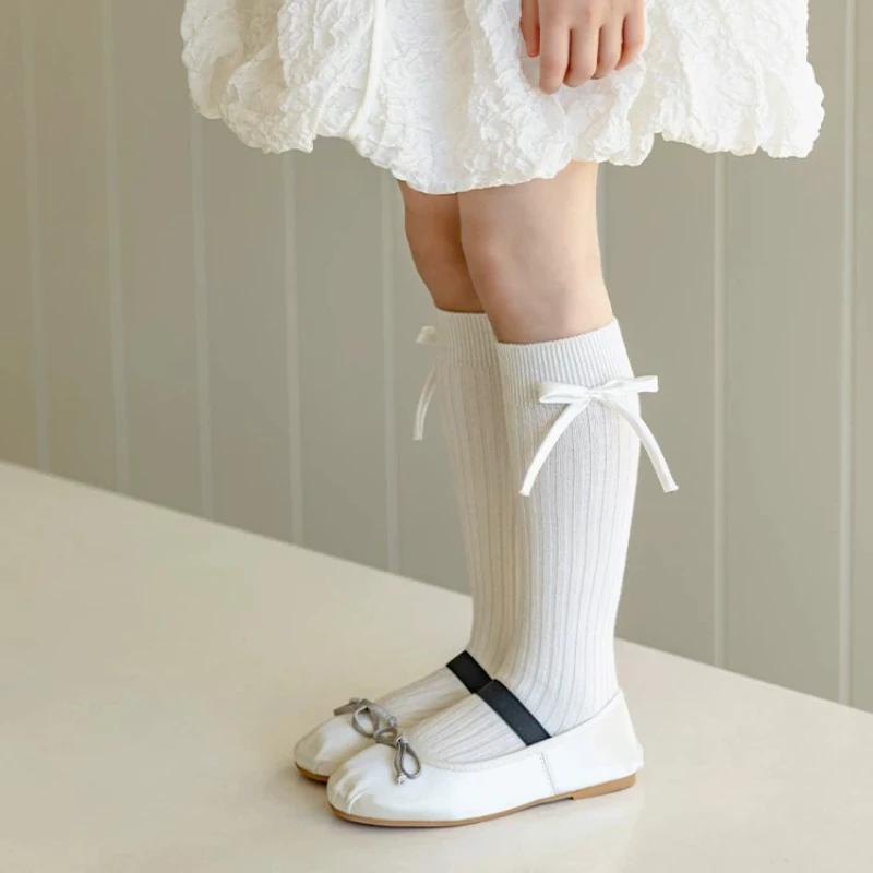 1 пара милых детских носков принцессы для девочек, милые носки с бантом конфетного цвета для детей, мягкие хлопковые модные весенне-осенние школьные носки