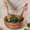 3Pcs/Set Salad Bowl Burr Free Easy To Clean Wooden Noodles Container with Spoon Fork Cutlery