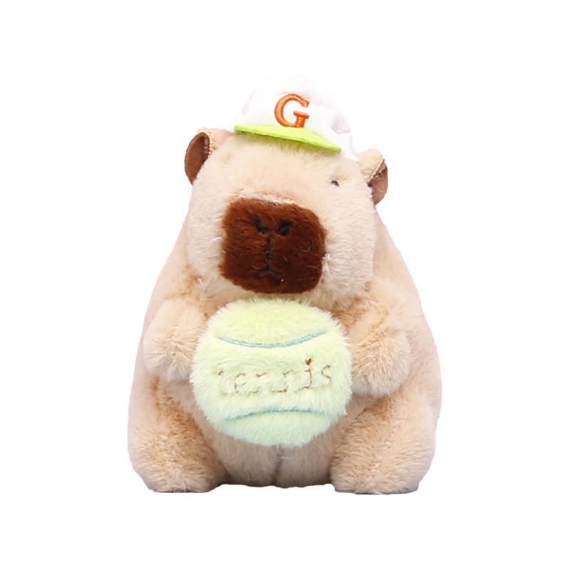 Plush Capybara Toy Keychain Cartoon Stuffed Doll Decoration Pendant Gift Cute