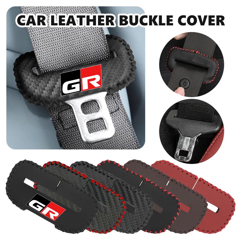 MZD1 For Toyota Car Seat Belt Buckle Plug Leather Car Seat Belt Clip Protective Covers Crown GR Corolla YARIS Auris C-HR Hilux Vios