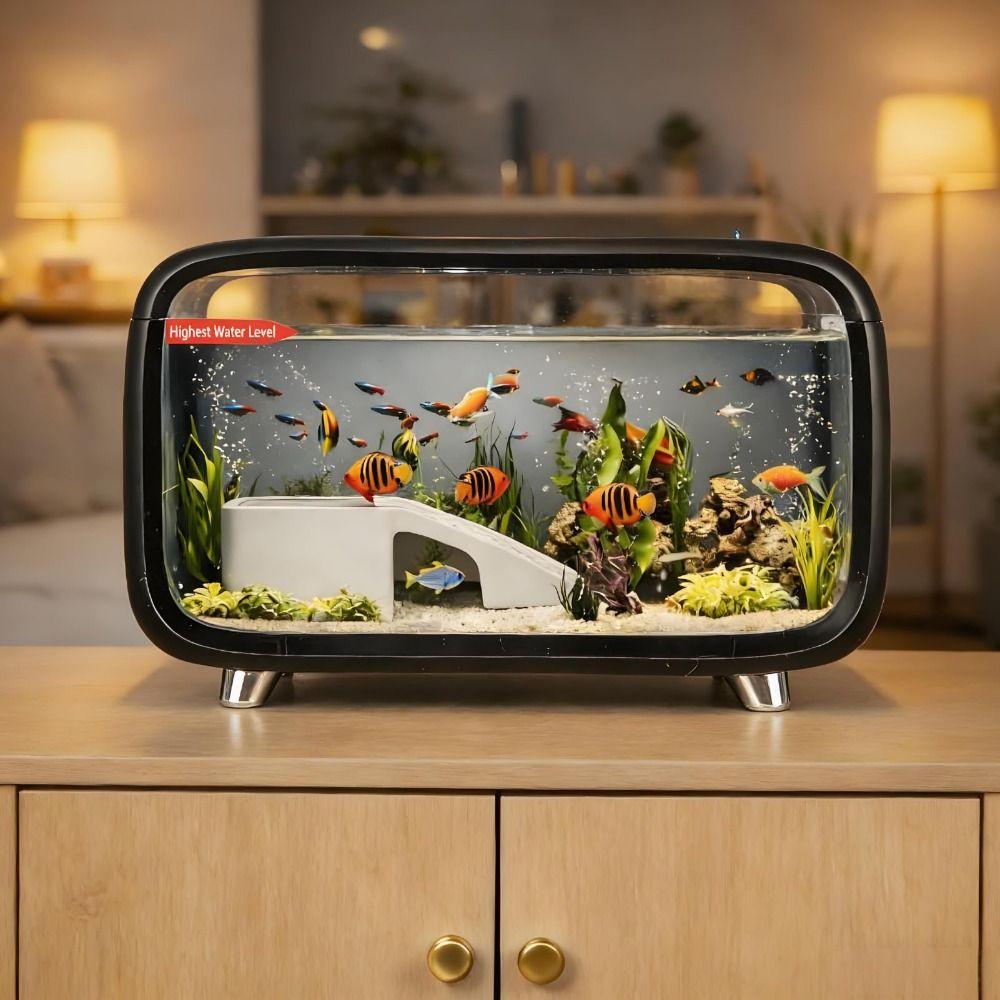 Compact Aquarium Kit Transparent Ecological Cycle System Durable Fish Tank  Bedroom