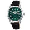 SRPJ89K1 Men's Automatic Watch with Manual Winding, Overseas Model, Green Leather Band