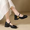 Мода 2025 Весна Осень Женские Туфли-лодочки Корейская Мода Квадратный Каблук Толстый Каблук Один Педаль Повседневные Балетки Женские МЭРИ ДЖЕЙНС