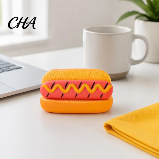 Hot Dog Bread Pinch Toy Squeeze Toy, Realistic Food Stress Relief Adults Sensory Fidget Slow Rebound for Home Office Classroom Reducing Gadgets