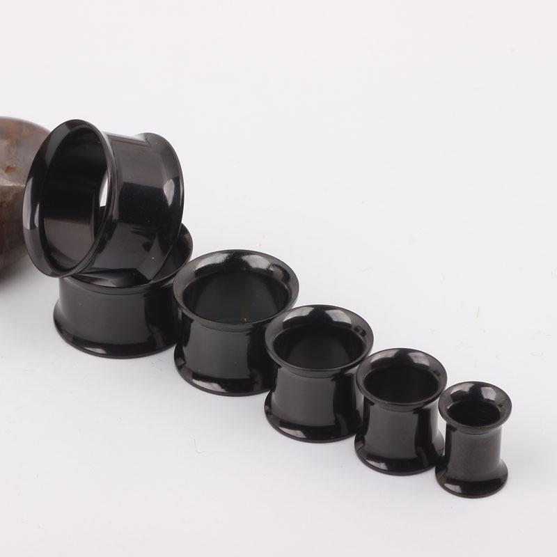 Электролитически покрытые черной титановой сталью экспандеры для ушей, 5-25 мм