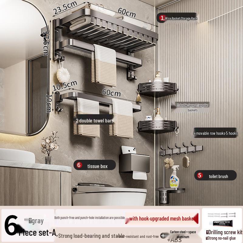 Настенная складная вешалка для полотенец для ванной без сверления