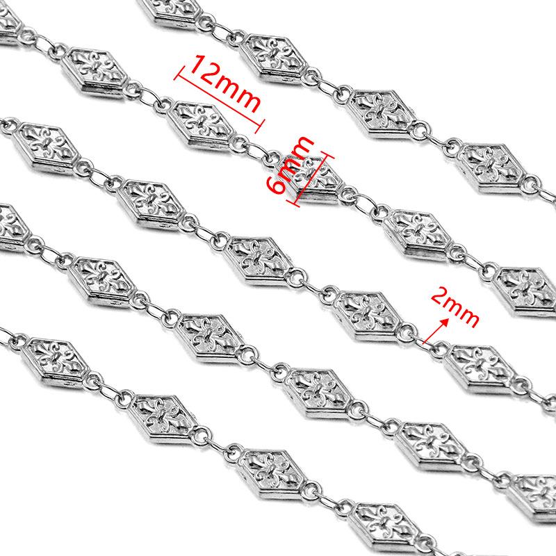 50cm Stainless Steel Flower Love Butterfly Crab Chain DIY Necklace Accessories
