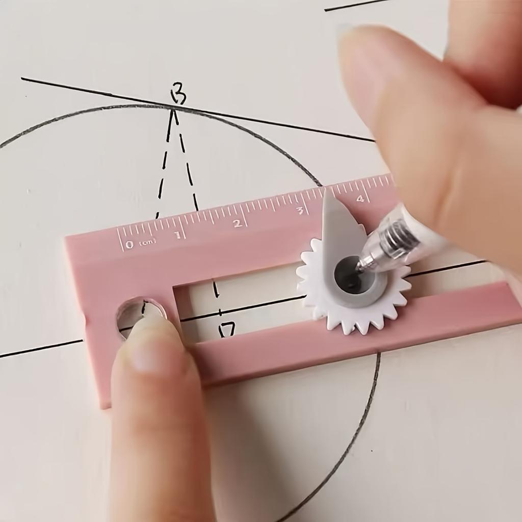 1 шт. 2-в-1 Циркуль и линейка - Многофункциональный инструмент для геометрического рисования с линейкой с двойной шкалой и регулируемым циркулем для школы, офиса