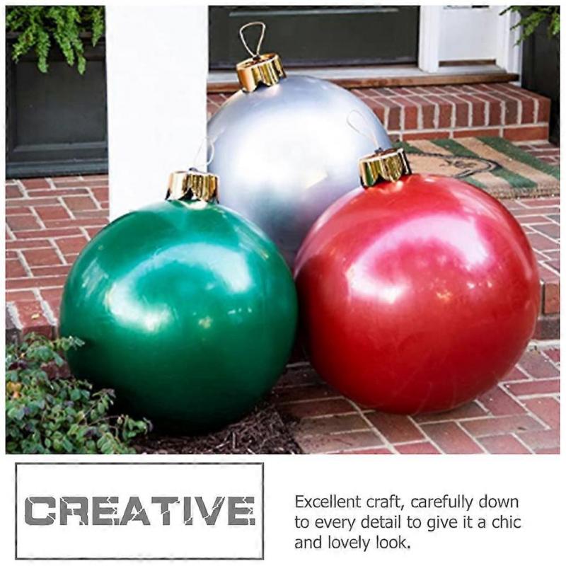 Outdoor Inflatable Baubles 7-Piece Set For Christmas Decoration Featuring Weatherproof PVC Material