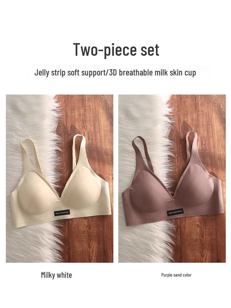 Soft Wireless Push-Up Bra for Women - Thin, Seamless, Side Support, Anti-Sagging, Comfortable Fit