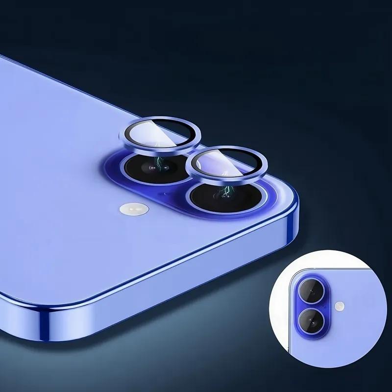Алюминиевое Металлическое Кольцо Защита Камеры Для iPhone 17 17Air Задняя Линза Закаленное Стекло Чехол Для iPhone 16 16Plus Защитный Колпачок Линзы