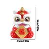 Car Dashboard Figures Solar Powered Lion Dance Chinese New Year Table Decor Car Dashboard Decorations For Drivers Collectors