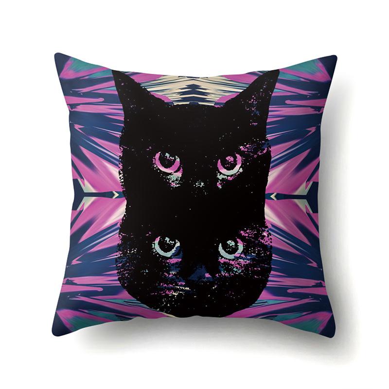 Полиэстеровая наволочка с мультяшным принтом животного, бархатная наволочка из персиковой кожи, наволочка на поясничную подушку, чехол для поясничной подушки для автомобиля